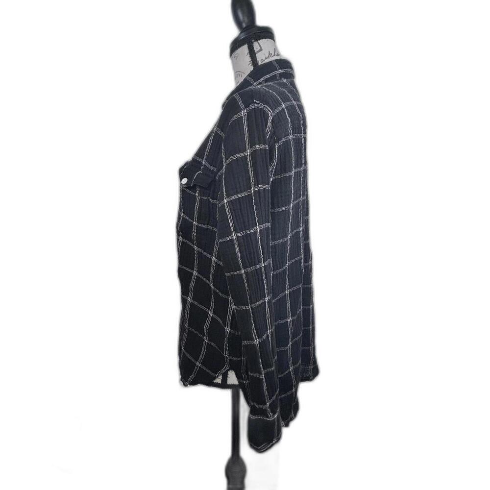 Madewell Lightspun black and white checkered button up shirt‎ Women's size S - Picture 5 of 6